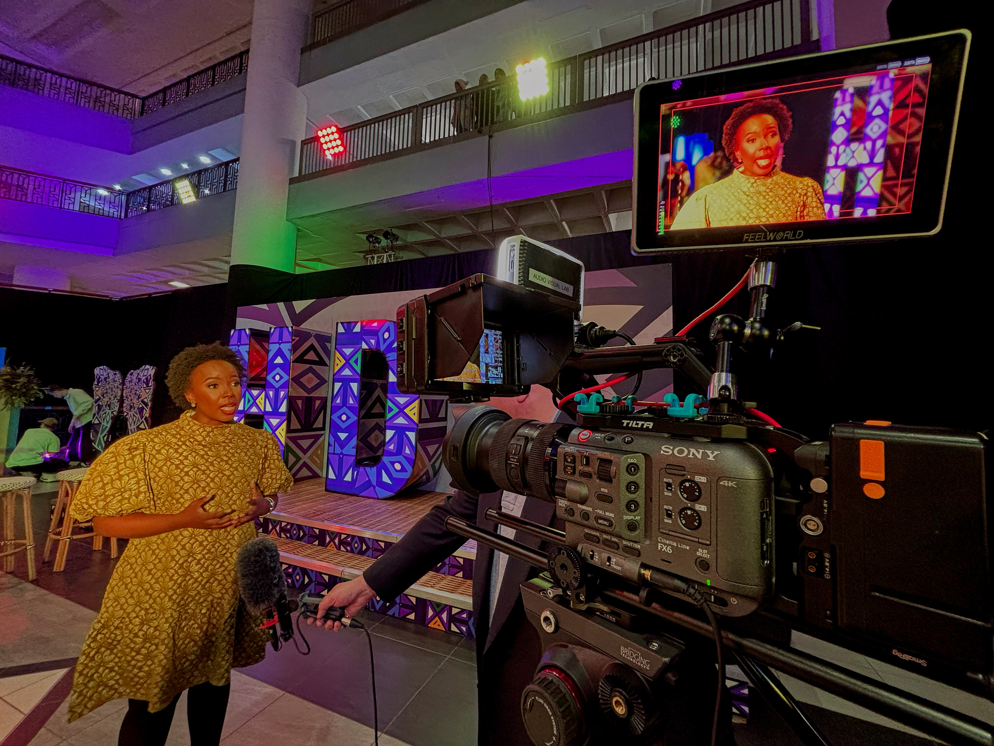 Professional live streaming event broadcast setup
