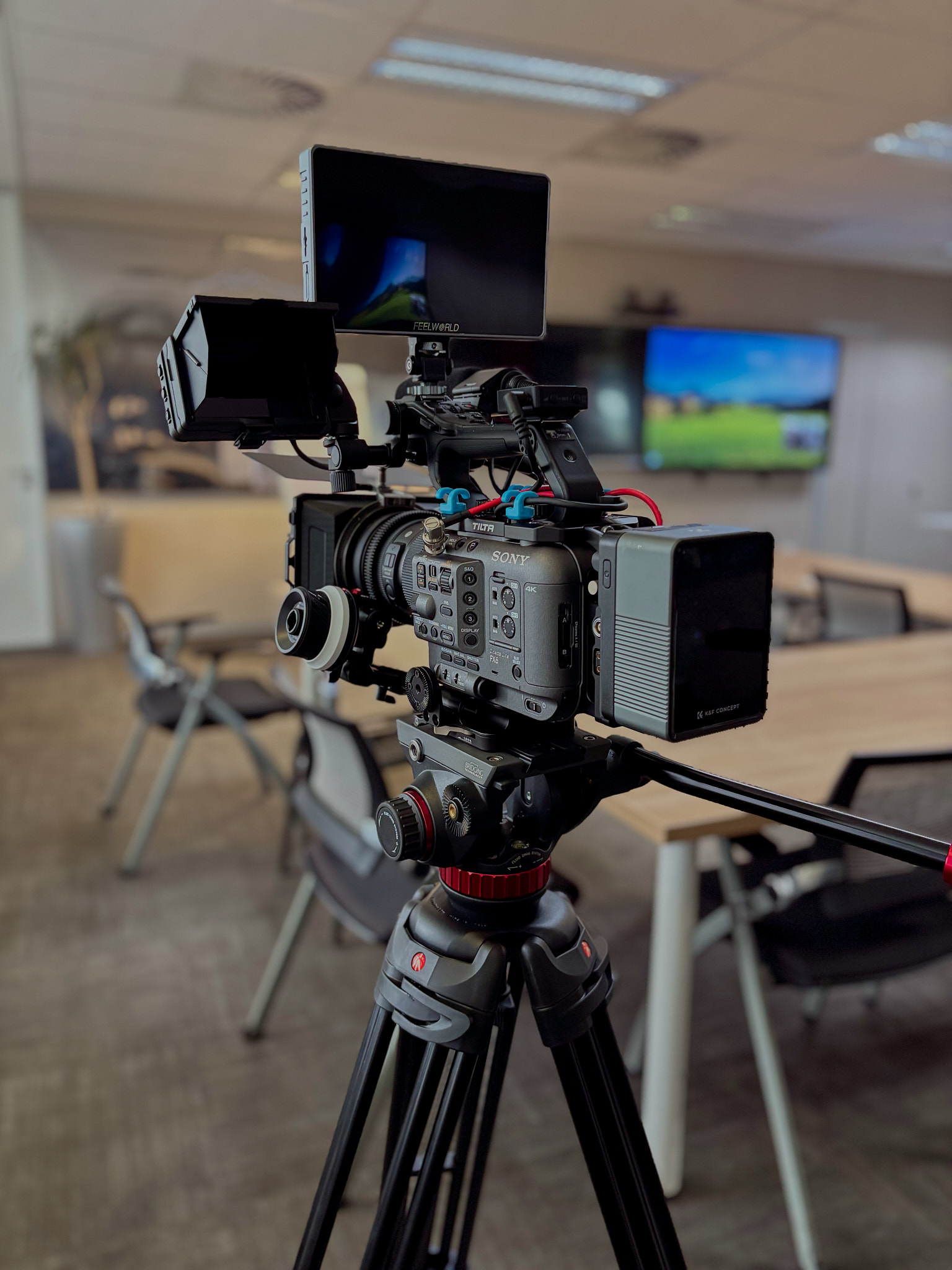 Cinema camera setup — educational video production